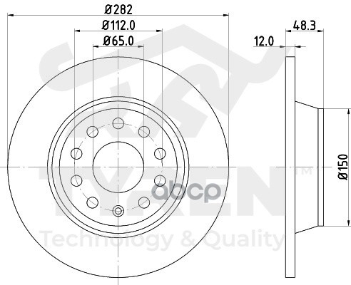 Диск Тормозной Задний TYREN арт. TYR1023281