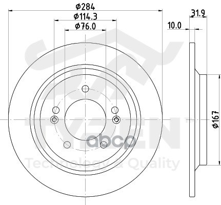 Диск тормозной с покрытием задний TYREN арт. TYR1114611