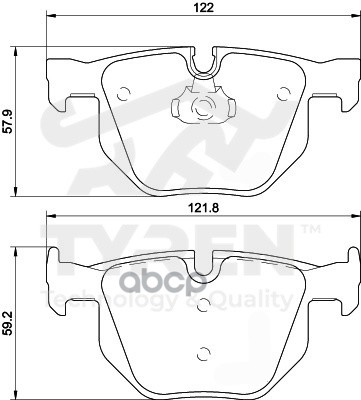Колодки тормозные дисковые задние TYREN арт. TYR1210681