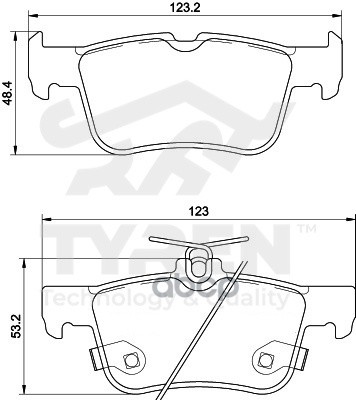 Колодки тормозные дисковые задние TYREN арт. TYR1213721