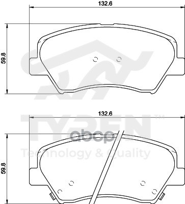 Колодки тормозные дисковые передние TYREN арт. TYR1216141