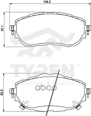 Колодки тормозные дисковые передние TYREN арт. TYR1219171