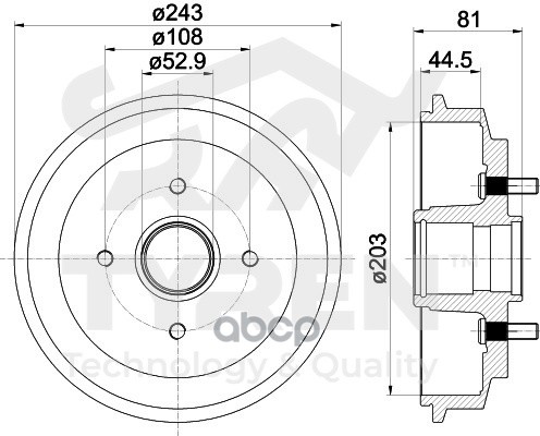 Барабан тормозной TYREN арт. TYR1310591