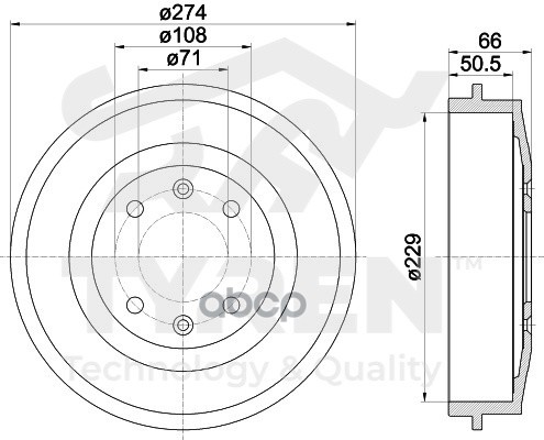 Барабан тормозной TYREN арт. TYR1311541