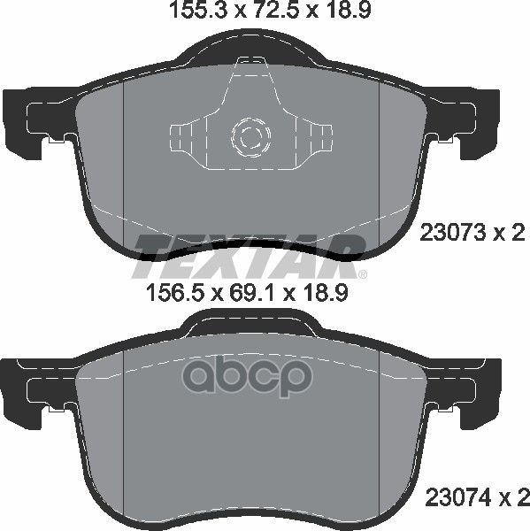 Колодки передние с противошумной пластиной Q+ VOLVO S60/S80/V70 TEXTAR 2307303 Textar арт. 2307303