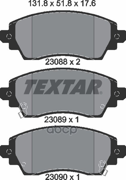 Колодки Тормозные Дисковые | Перед | Textar арт. 2308801