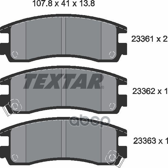 Колодки Тормозные Дисковые | Зад | Textar арт. 2336101