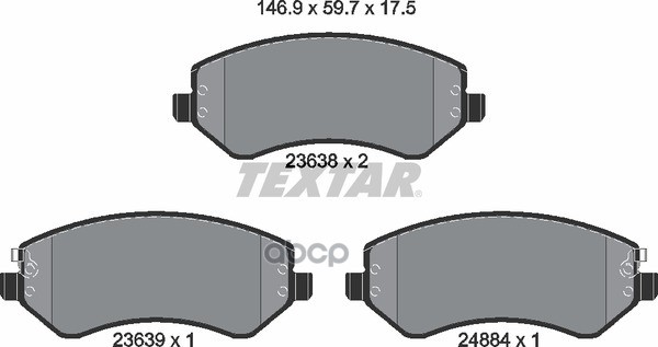 Колодки Тормозные Дисковые | Перед | Textar арт. 2363801