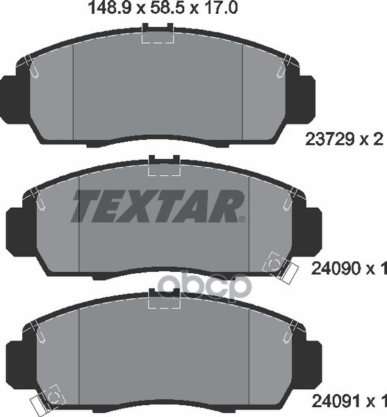 Колодки тормозные передние TEXTAR 2372901 Textar арт. 2372901
