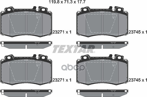 Колодки передние с противошумной пластиной Q+ MB W220 W163 4.3-5.5L TEXTAR 2374502 Textar арт. 2374502