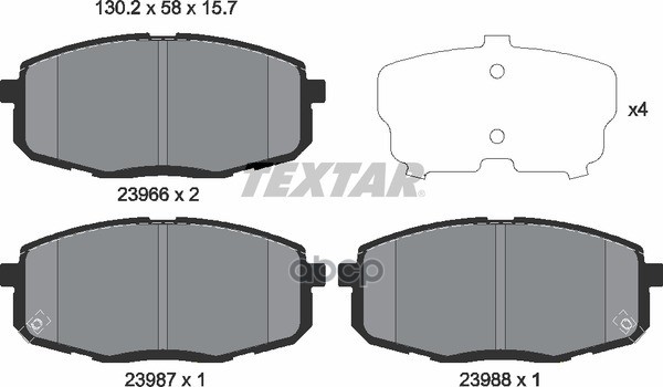 Колодки тормозные передние TEXTAR 2396601 Textar арт. 2396601