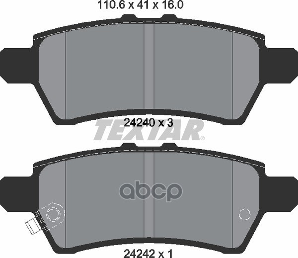 Колодки тормозные задние TEXTAR 2424001 Textar арт. 2424001