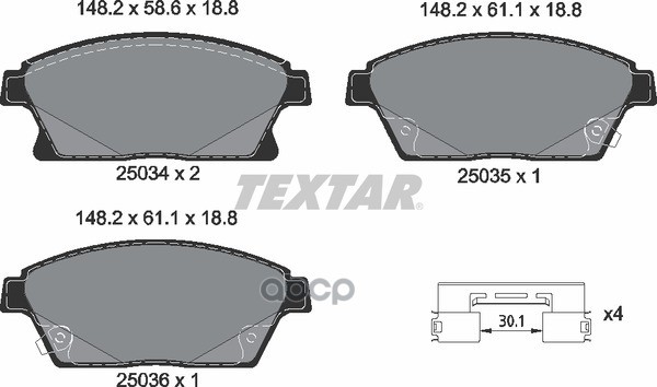 Колодки Передние С Противошумной Пластиной Q+ Chevrolet Cruze 09- (R16) Textar 2503401 Textar арт. 2503401
