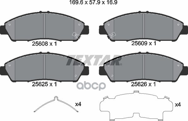 Колодки задние HONDA Pilot 09->/ACURA MDX 07-09 TEXTAR 2560801 Textar арт. 2560801