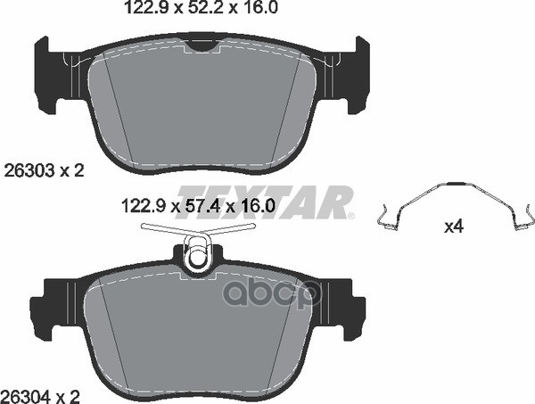 Комплект тормозных колодок задний AUDI A3 SEAT LEON, LEON SPORTSTOURE 2630301 Textar арт. 2630301