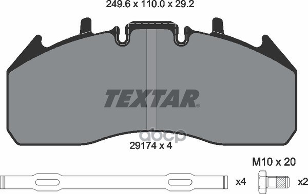Колодки Тормозные Дисковые | Перед/Зад | Textar арт. 2917402