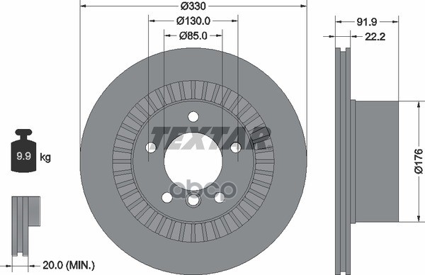 Диск Тормозной Задний Mb G-Class (W463) /Vent D=330Mm Textar 92261903 Textar арт. 92261903