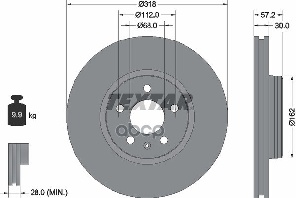 Диск Тормозной Audi A4 15- С Покрытием Pro+ Textar арт. 92282705