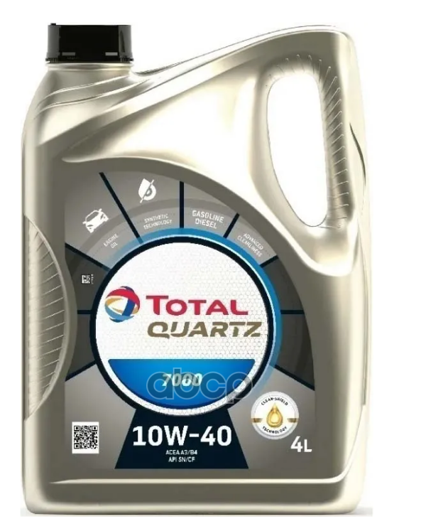 TotalEnergies Масло моторное п/с Total Quartz 7000 10W-40 4л (10200501) 10200501