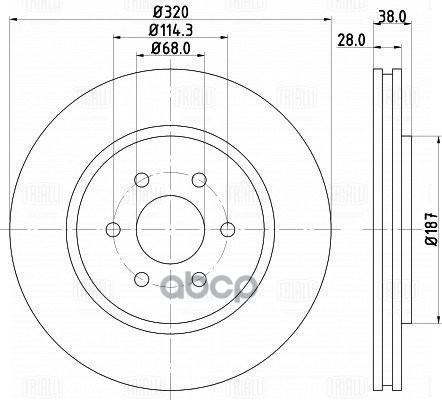 Диск торм. Nissan Pathfinder (05-) перед. d=320 (DF 140112) Trialli арт. DF140112
