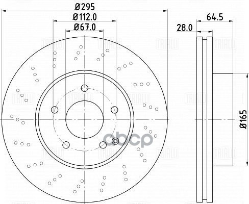 Диск торм. Mercedes C (W204) (07-) перед. d=295 AMG (DF 150113) Trialli арт. DF150113