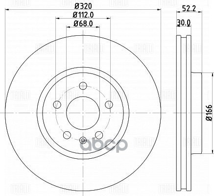 Диск торм. Audi A4 (07-)/A5 (07-)/Q5 (08-) перед. d=320 (DF 180137) Trialli арт. DF180137