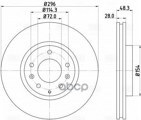 Диск торм. Mazda CX-7 (07-) перед. d=296 (DF 250114) Trialli арт. DF250114