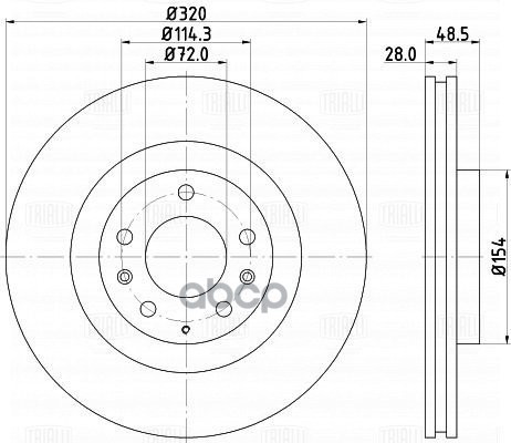 Диск торм. Mazda CX-7 (07-)/CX-9 (07-) перед. d=320 (DF 250115) Trialli арт. DF250115