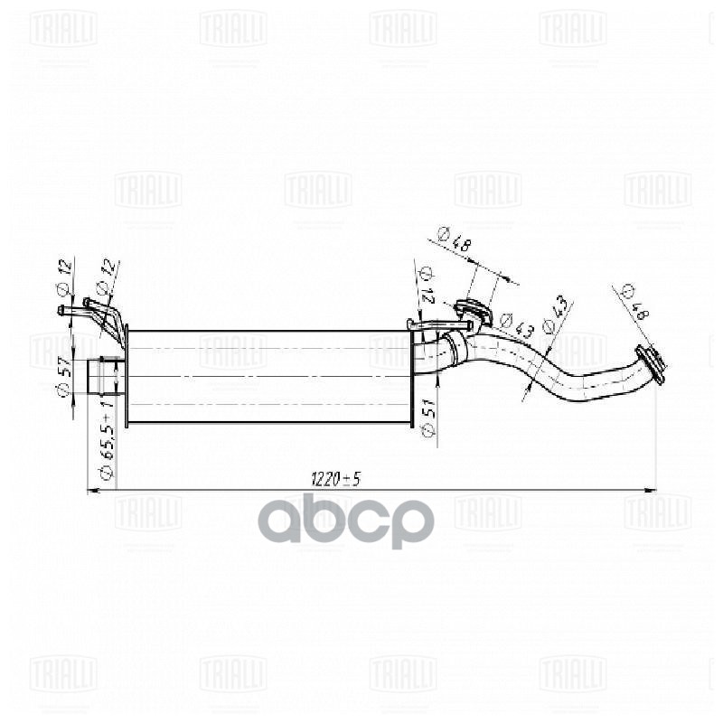 Глушитель Toyota Land Cruiser 100 (98-) 4.7i V8 доп. (алюм. сталь) (EAM 0347) Trialli арт. EAM0347