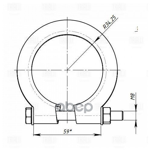 Хомут глушителя кольцевой 68мм. (ECLP 68) Trialli арт. ECLP68