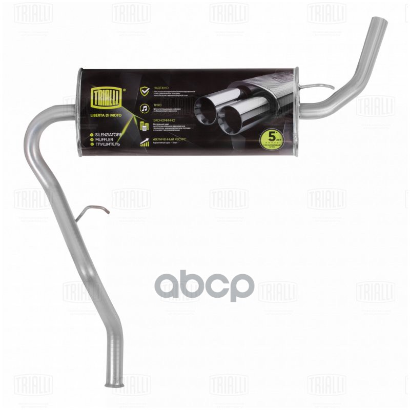 Глушитель Лада 2123 осн. с/о (до 2003 г.) «с гусаком« (алюм. сталь) (EMM 0116) Trialli арт. EMM0116