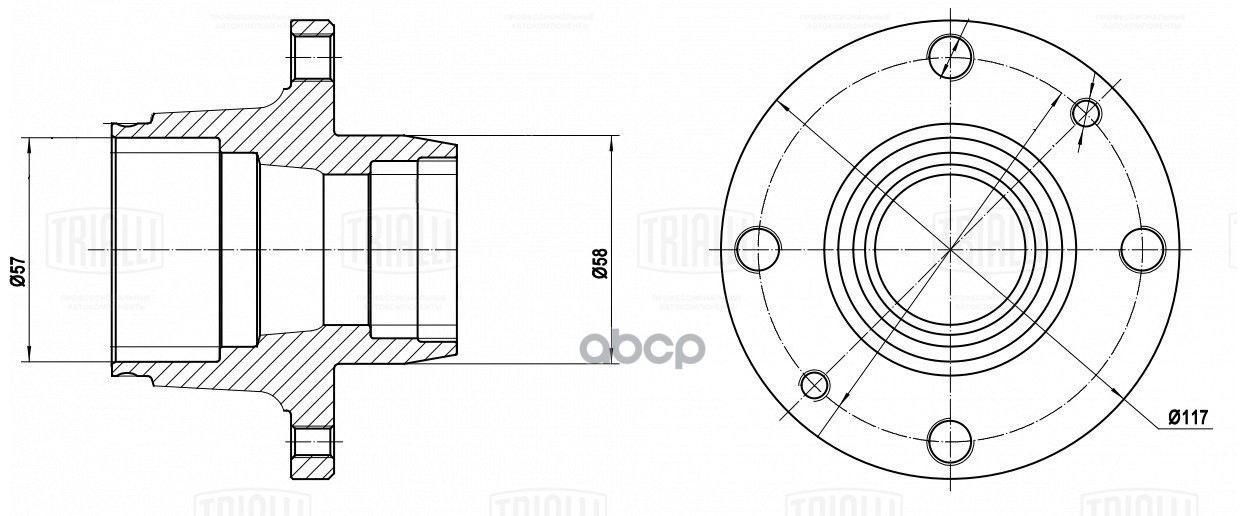 Ступица Лада 2101 (перед.) (MR 0101) Trialli арт. MR0101