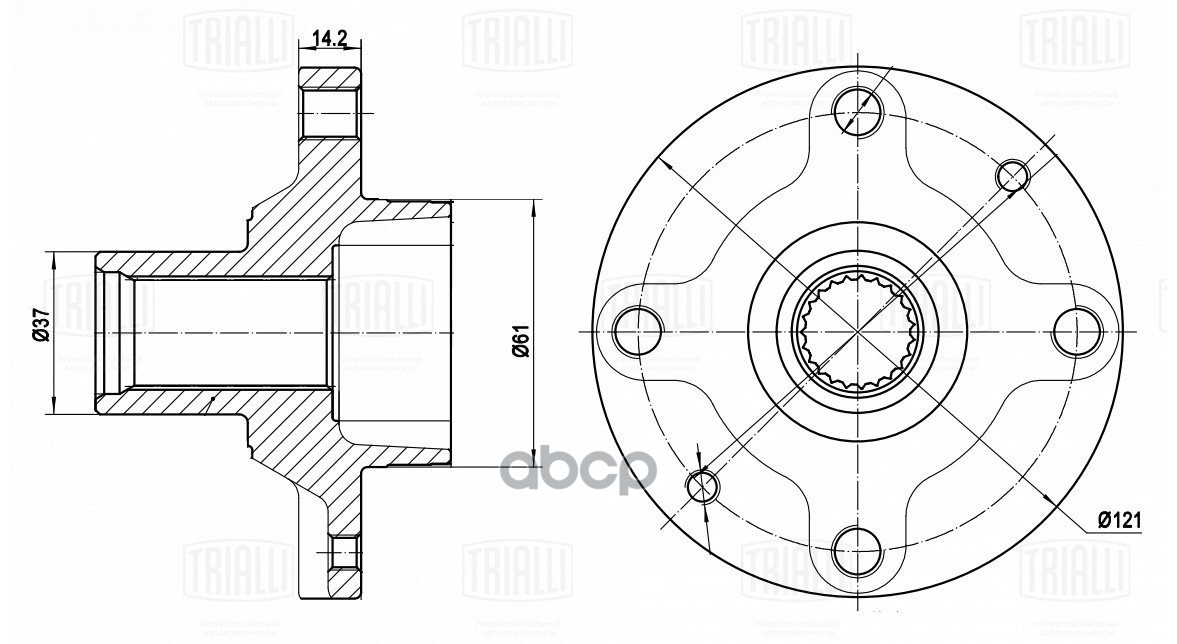 Ступица Лада Vesta (14-) (перед.) (MR 0103) Trialli арт. MR0103