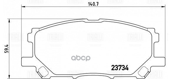 Колодки торм. для а/м Lexus RX (03-)/Toyota Harrier (03-) диск. перед. (PF 4346) Trialli арт. pf-4346