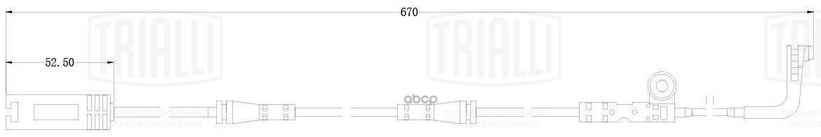 Датчик износа колодок для а/м BMW 5 (E60) (03-) перед. L=670 (PFS 4178) Trialli арт. pfs-4178