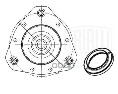 Опора амортизатора Ford Focus I (98-) (перед.) (с подшип.) (SA 1058) Trialli арт. SA1058