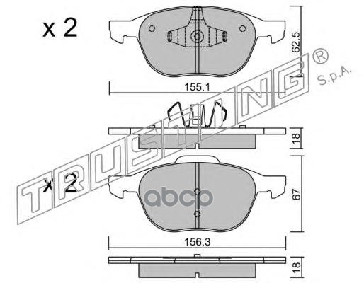 КОЛОДКИ ТОРМОЗНЫЕ ДИСКОВЫЕ 550.0 Trusting арт. 550.0