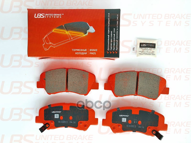 Тормозные колодки HYUNDAI SOLARIS 10-/12-/KIA RIO III 11-/12- передние UBS арт. b1103013