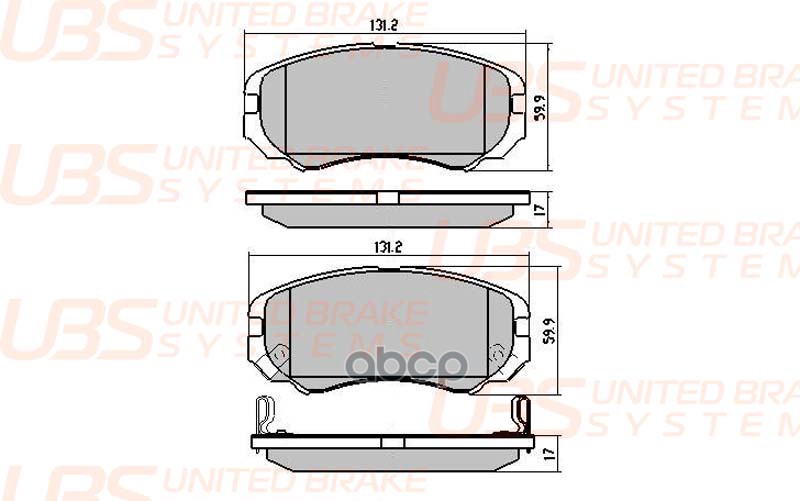 Тормозные колодки для CHERRY TIGGO 7 / 7pro / 8pro /  HYUNDAI/KIA SOUL 09-/TUCSON 06-10/KIA SPORTAGE UBS арт. b1103021