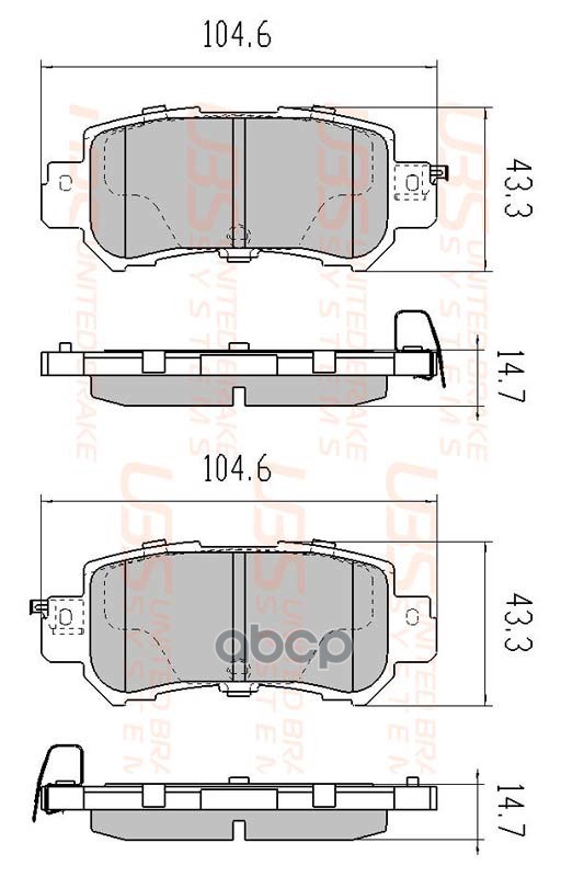 Тормозные Колодки Для Mazda Cx-5 11- Задние  В Комплекте Со Смазкой (5Г) UBS арт. b1112002