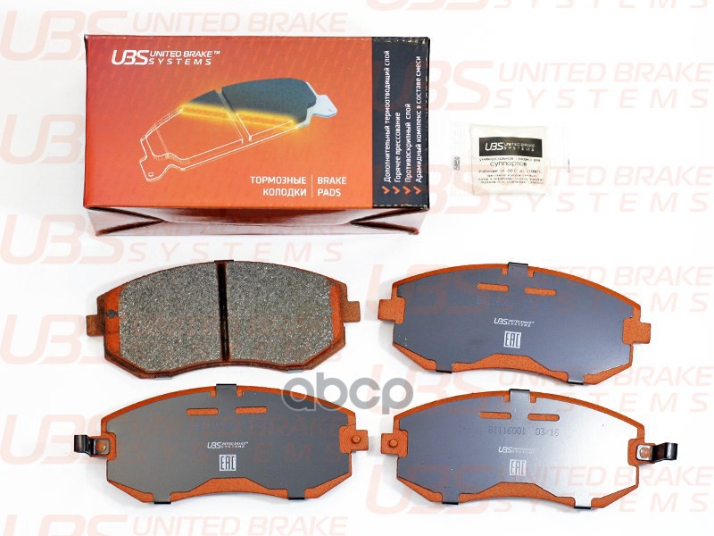 Тормозные Колодки Subaru Forester 01-/08-/10-/Impreza 01-/08-/Legacy 98-/09-/Outback 03-09 Передние UBS арт. b1116001