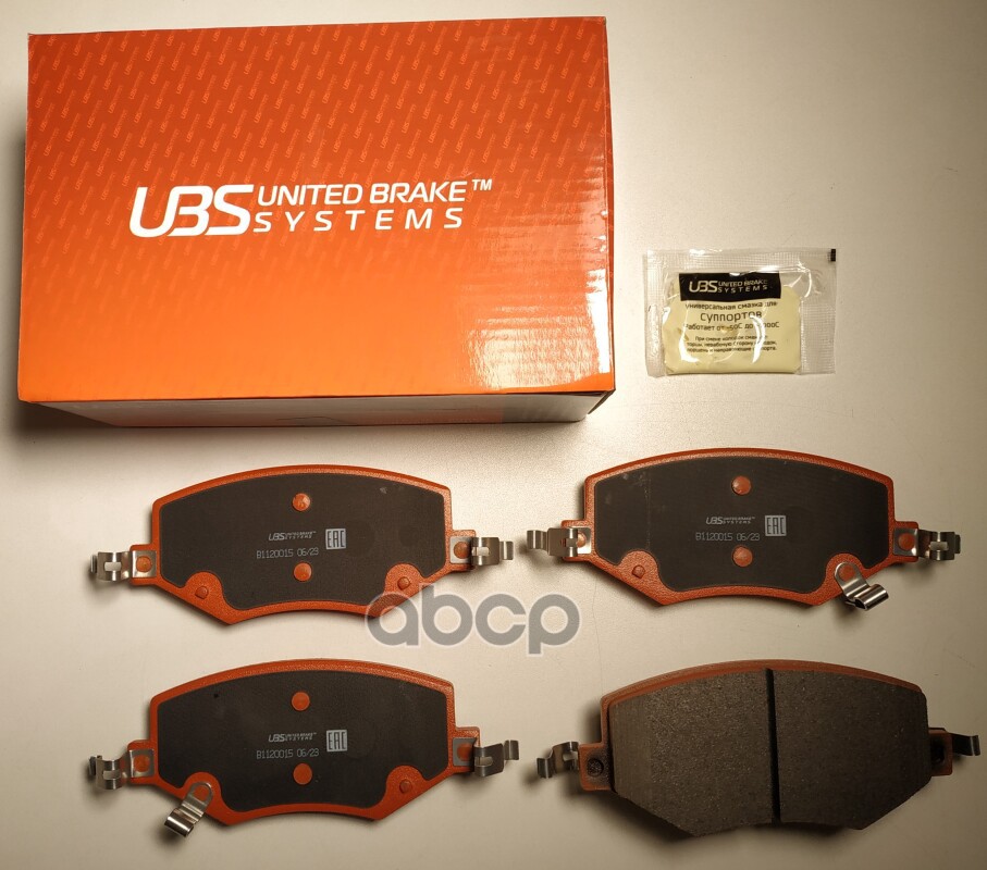 Тормозные колодки для JAC J7 передние  в комплекте со смазкой (5г) UBS арт. b1120015