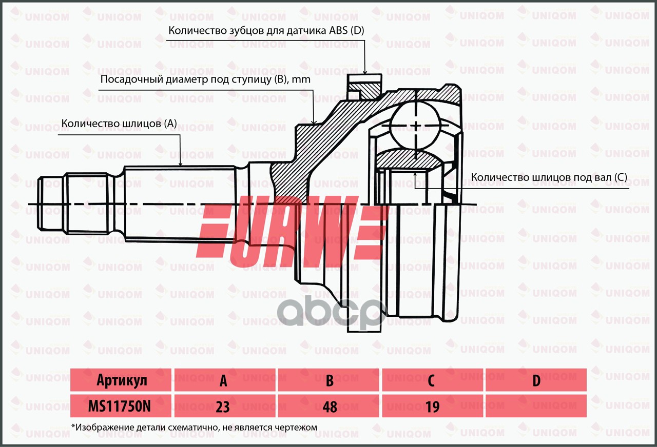шрус K.. URW арт. MS11750N