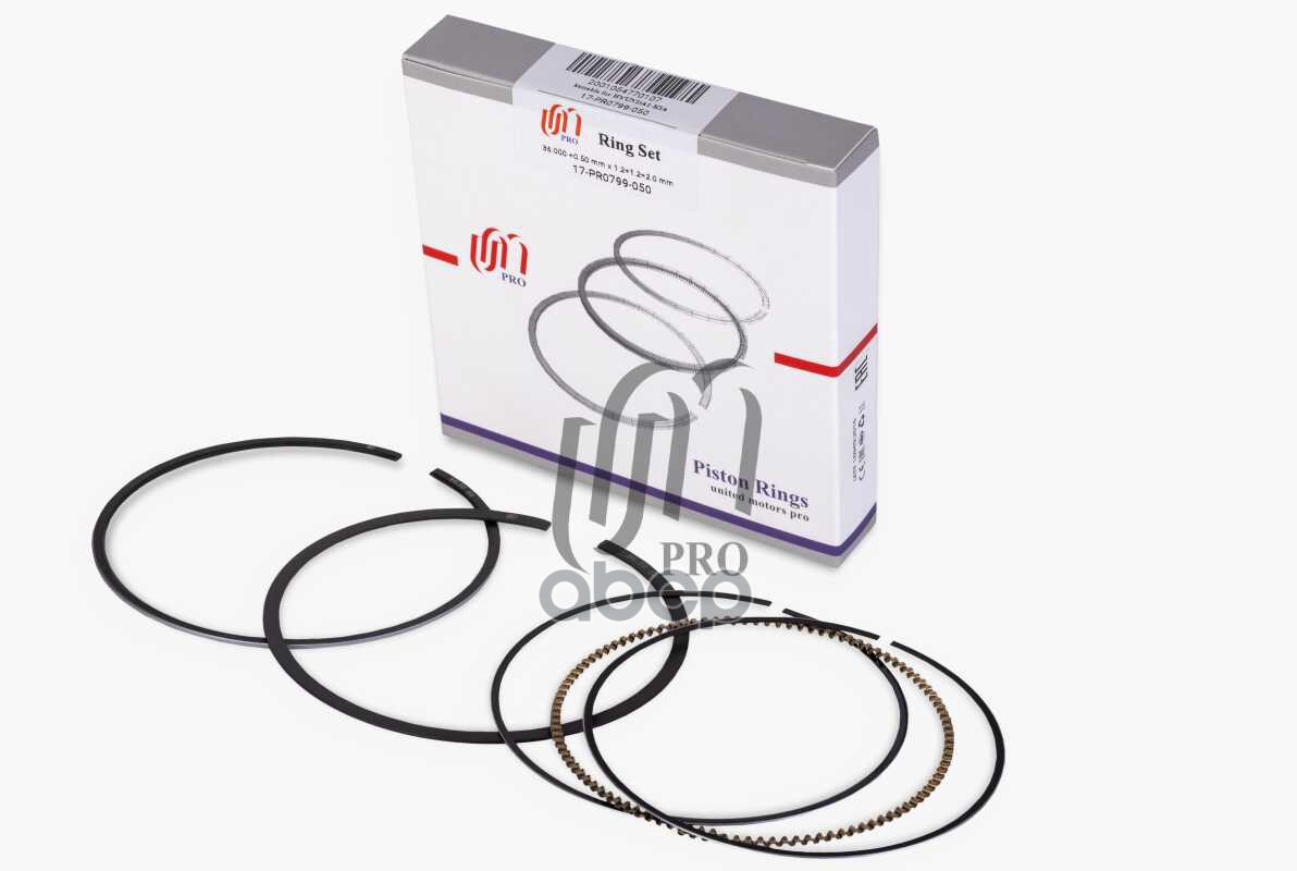 Кольца поршневые 0.50 Hyundai/Kia G4KD d86.0+0.50 1.2-1.2-2.0 на 1 цил. UM United Motors арт. 17PR0799050