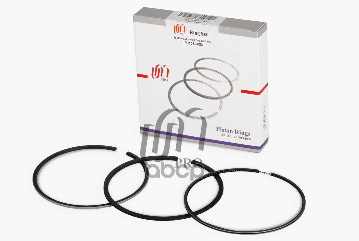Кольца поршневые 0.50 Citroen/Peugeot 2.2 HDi P22DTE d86.0 +0.50 2.0-2.0-2.0 на 1 цил. UM United Motors арт. PR1051050