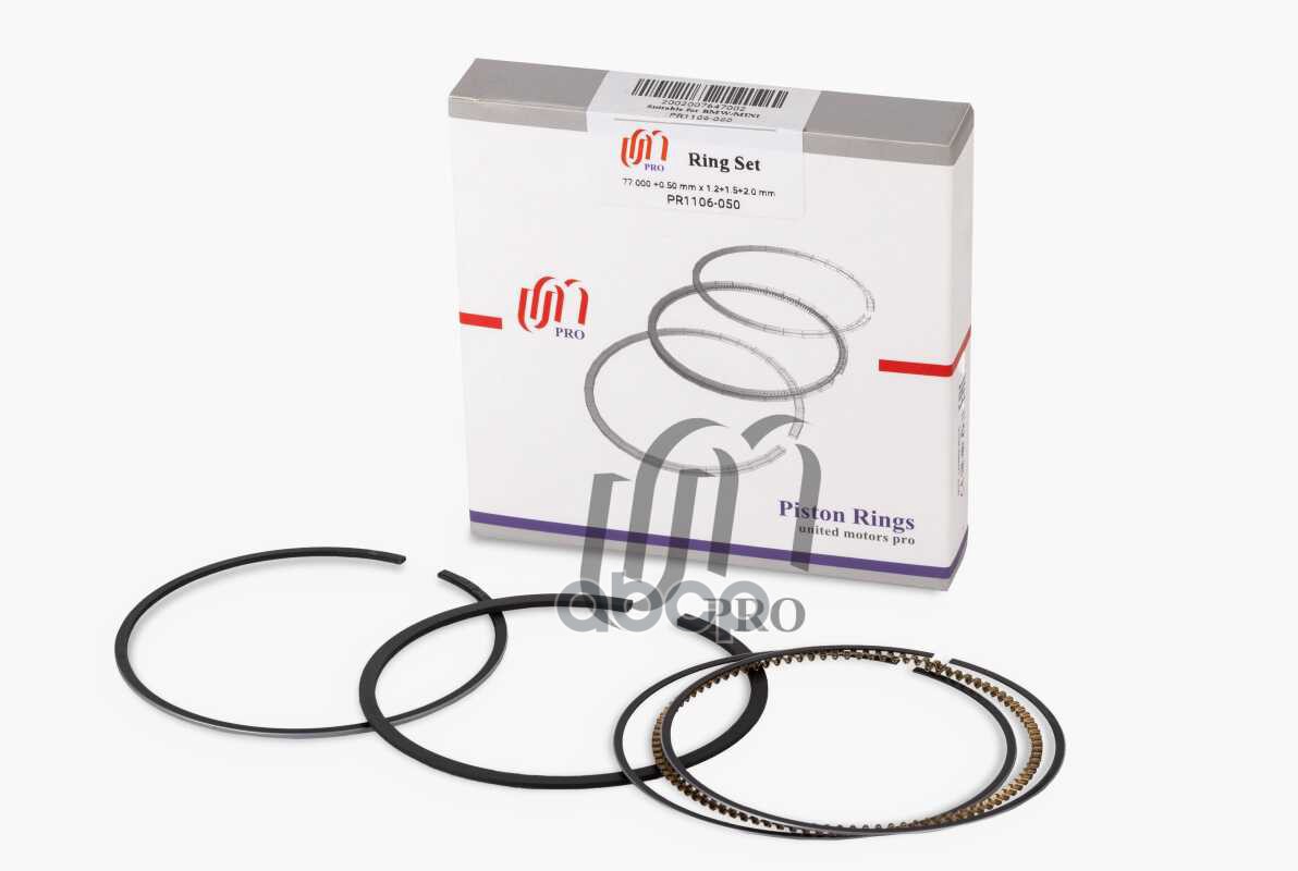 Кольца поршневые 0.50 BMW N13B16A, MINI Cooper N18B16A, Citroen 5FS EP6DTS d77.0+0.5, 1.2-1.5-2.0 мм United Motors арт. PR110...
