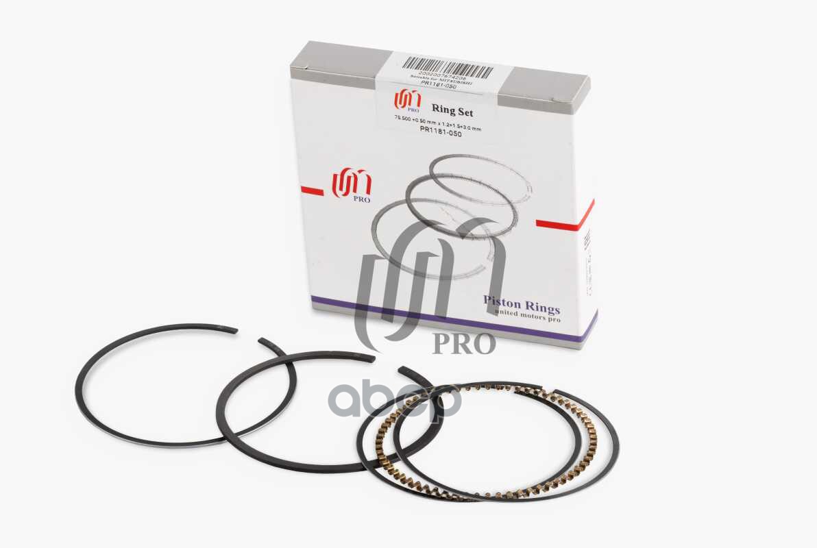 Кольца поршневые 0.50 Mitsubishi 4G15 d75.5+0.5 1.2-1.5-3.0 на 1 цил. UM United Motors арт. PR1181050