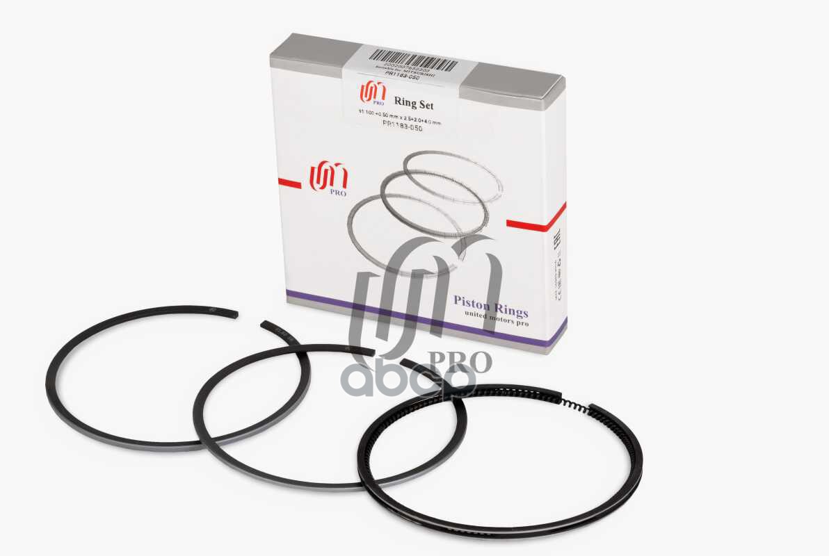 Кольца поршневые 0.50 Mitsubishi 4D56-IC/TC d91.1+0.5 2.5-2.0-4.0 на 1 цил. UM United Motors арт. PR1183050