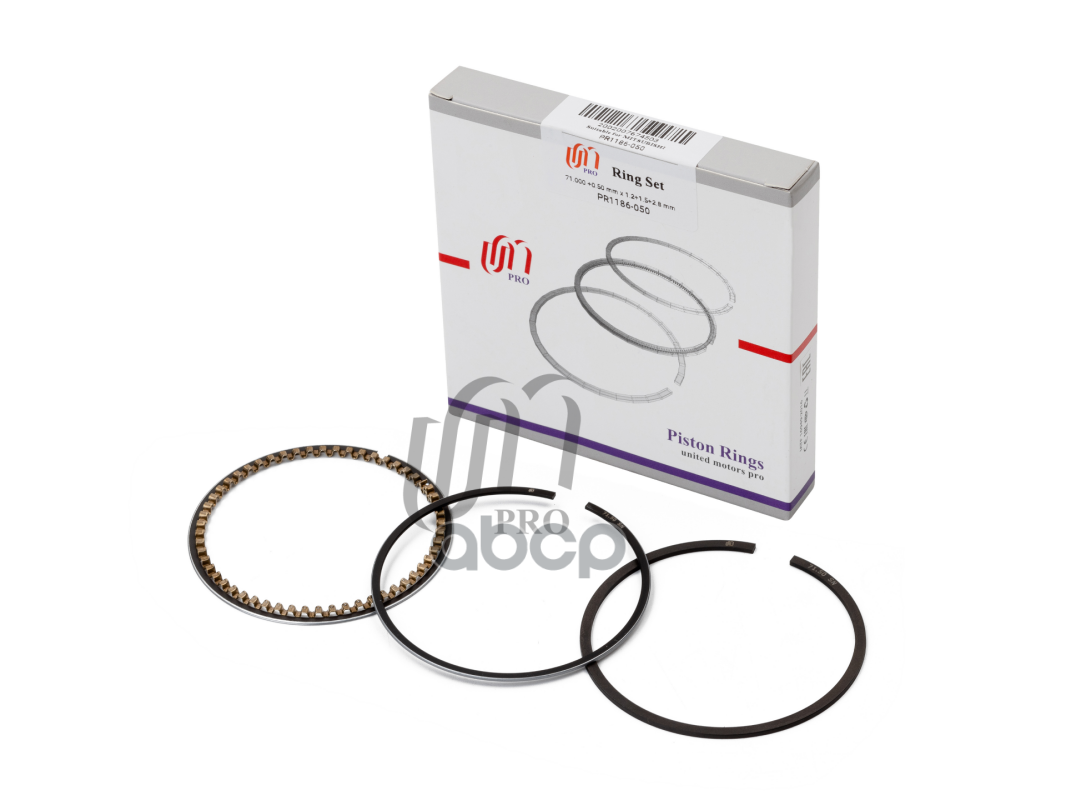 Кольца поршневые 0.50 Mitsubishi 4G13 d71.0+0.5 1.2-1.5-2.8 (MD335420) на 1 цил. UM United Motors арт. PR1186050