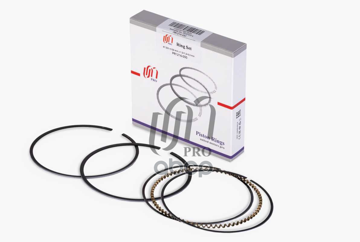 Кольца поршневые 0.50 Toyota 1MZ-FE d87.5+0.5 1.2-1.2-3.0 на 1 цил. UM United Motors арт. PR1216050